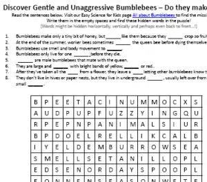 Download the FREE Bumblebees Worksheet for Kids