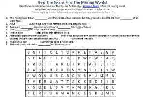 Download FREE Swans Find-the-Words Game for Kids!