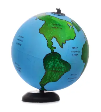 Fun Earth Science for Kids on the Great American West and Southwest Quiz - Globe Map of the Western America