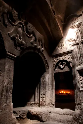 Geography Fun Facts for Kids all about the Monastery of the Cave - Inside View of the Monastery